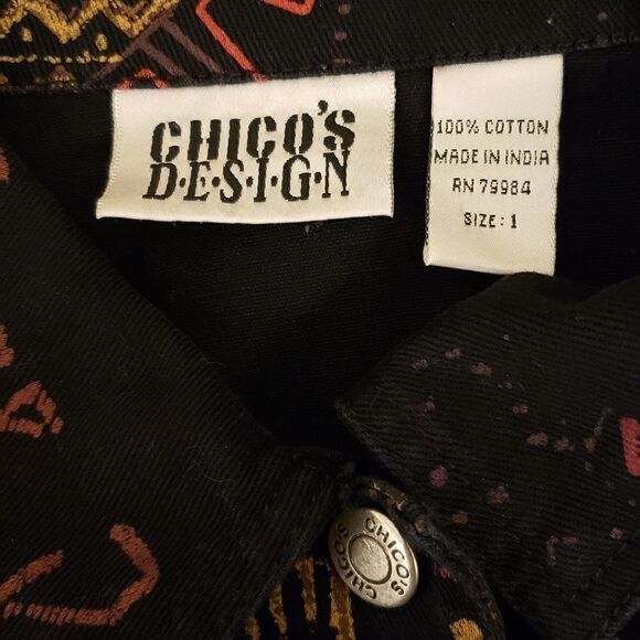 Chico's cropped  long sleeve multicolored jacket - Picture 6 of 6